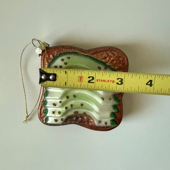 Christmas Holiday Ornament Glass Blown Old World vtg inspired avocado toast - Picture 12 of 13